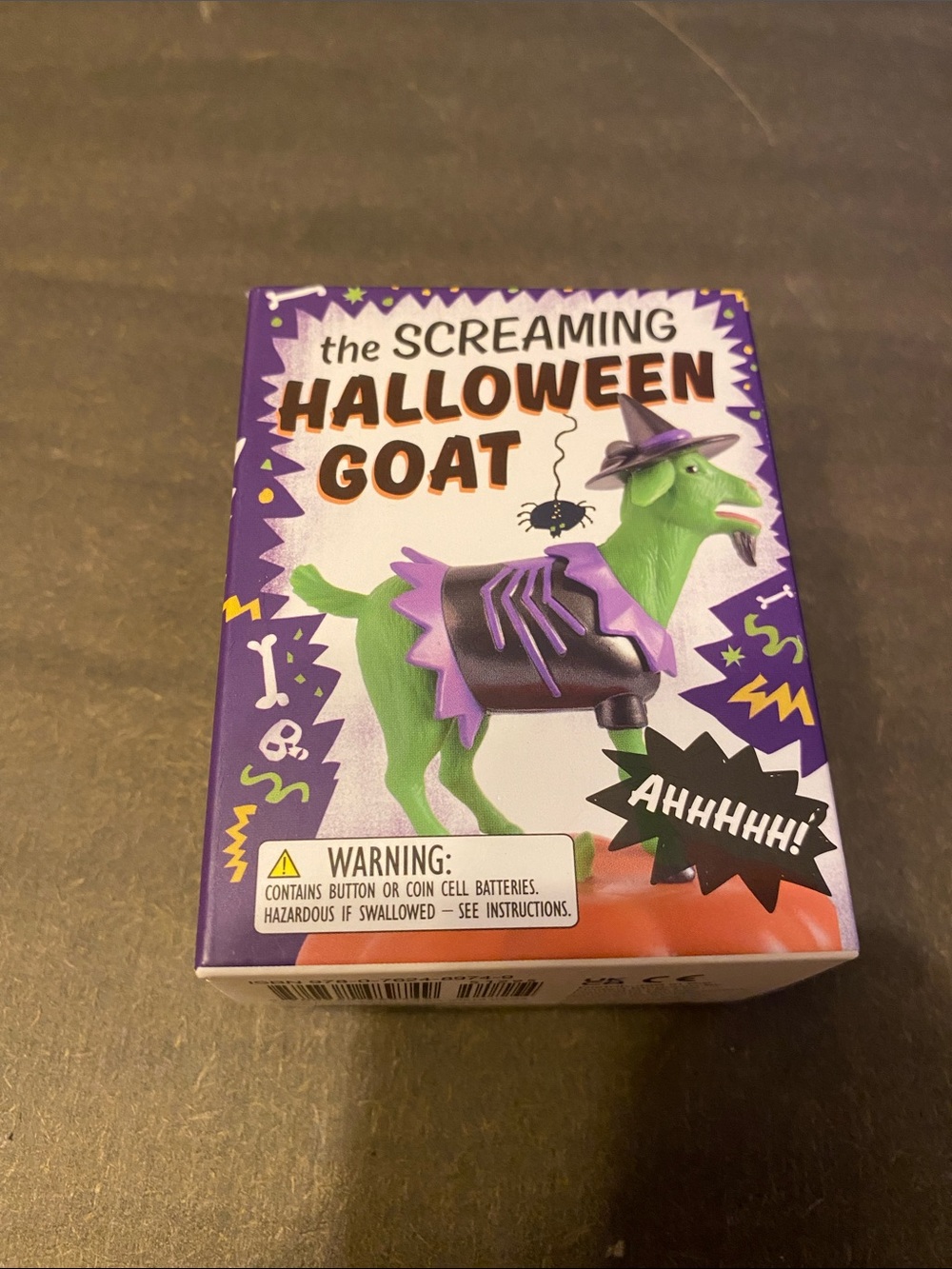The Screaming Halloween Goat Toy - Green & Purple NEW